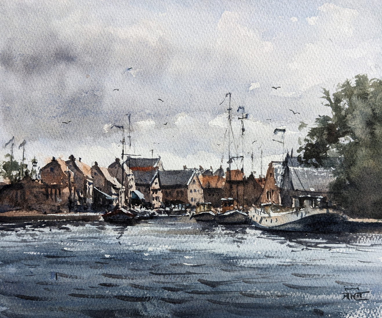 Wolken boven Spakenburg (en plein air)