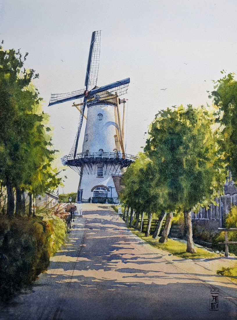 Achterstraat en Molen in Willemstad
