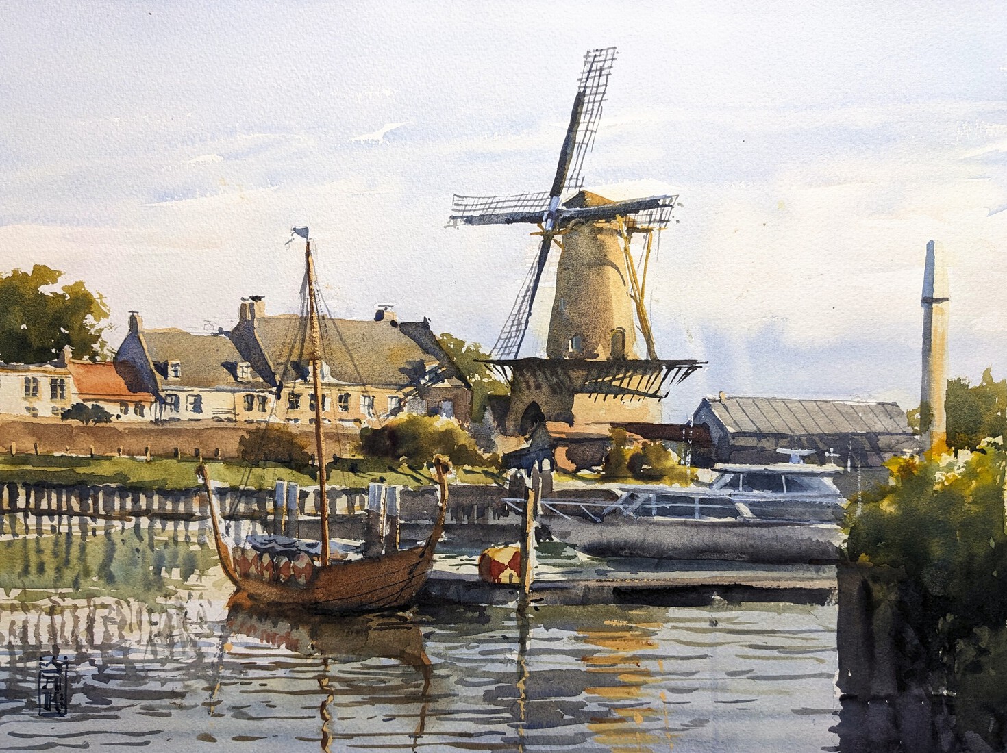 De Haven van Wijk bij Duurstede (en plein air)