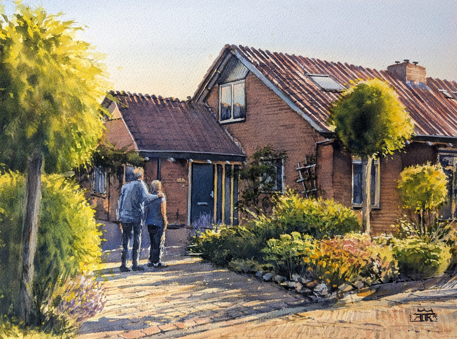 Huisportret met Tuin in Ochtendlicht, Woerden