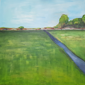 Ik hou er van om ver weg te kunnen kijken. Dit probeer ik vast te leggen in mijn werken. Ik gebruik doeken van verschillend formaat.