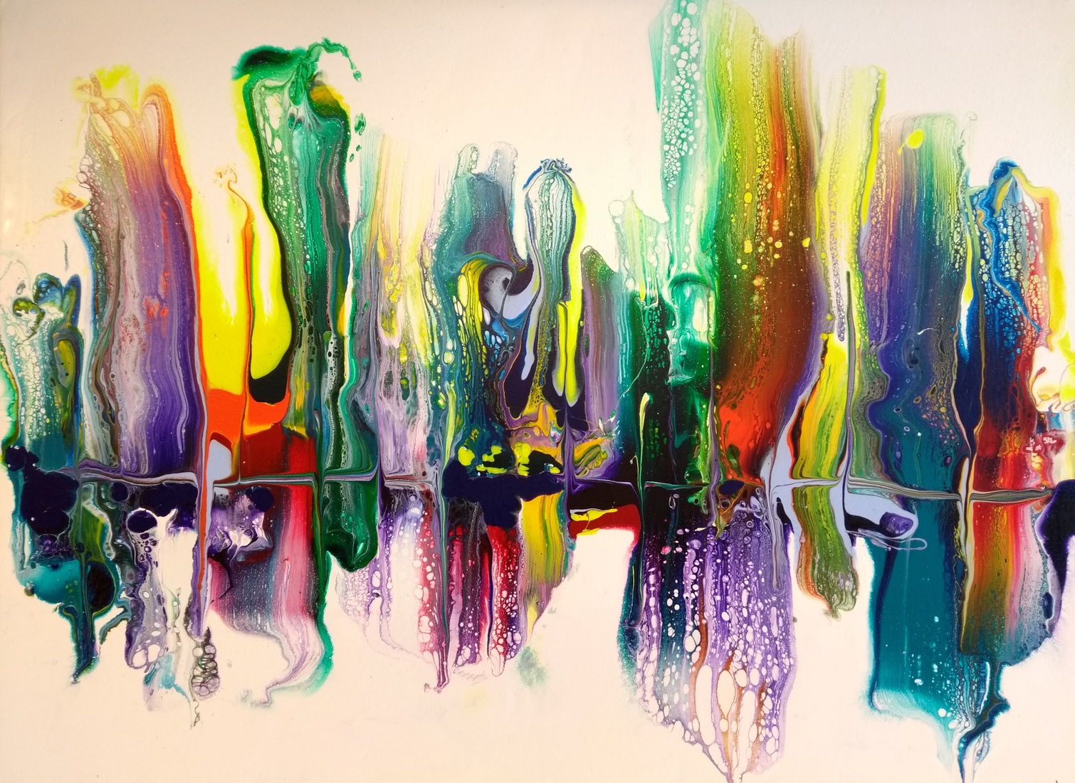 Kleur in wit, doorgetrokken