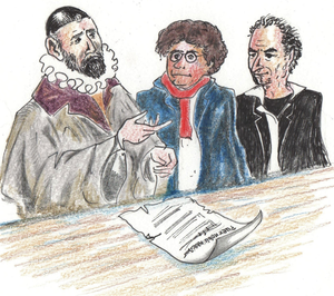 Min of meer cartooneske tekeningen van Fred van der Gon Netscher