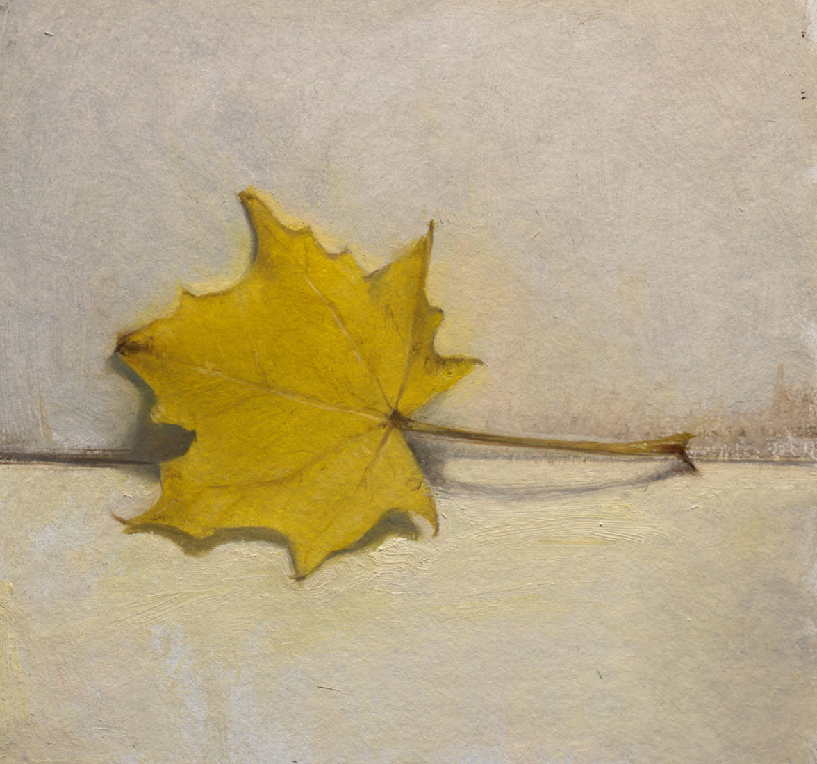 Stilleven met herfstblaadje