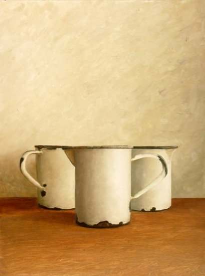 Stilleven met witte litermaten