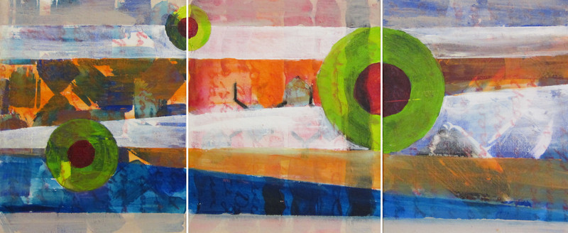 drieluik streepjes en rondjes