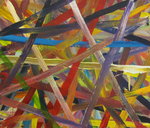 Zoektocht naar streep, kleur en diepte werking.