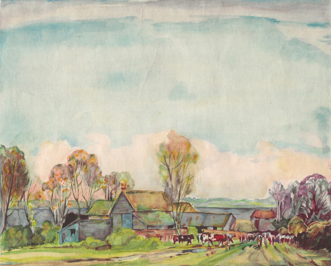 Scene on an old farm