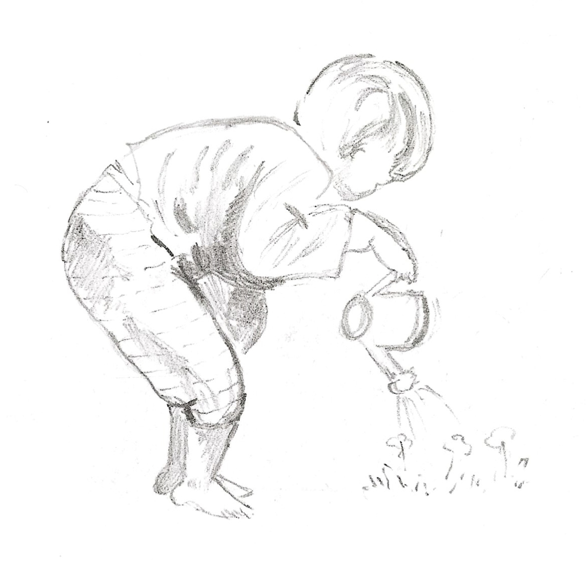 Child with watering can