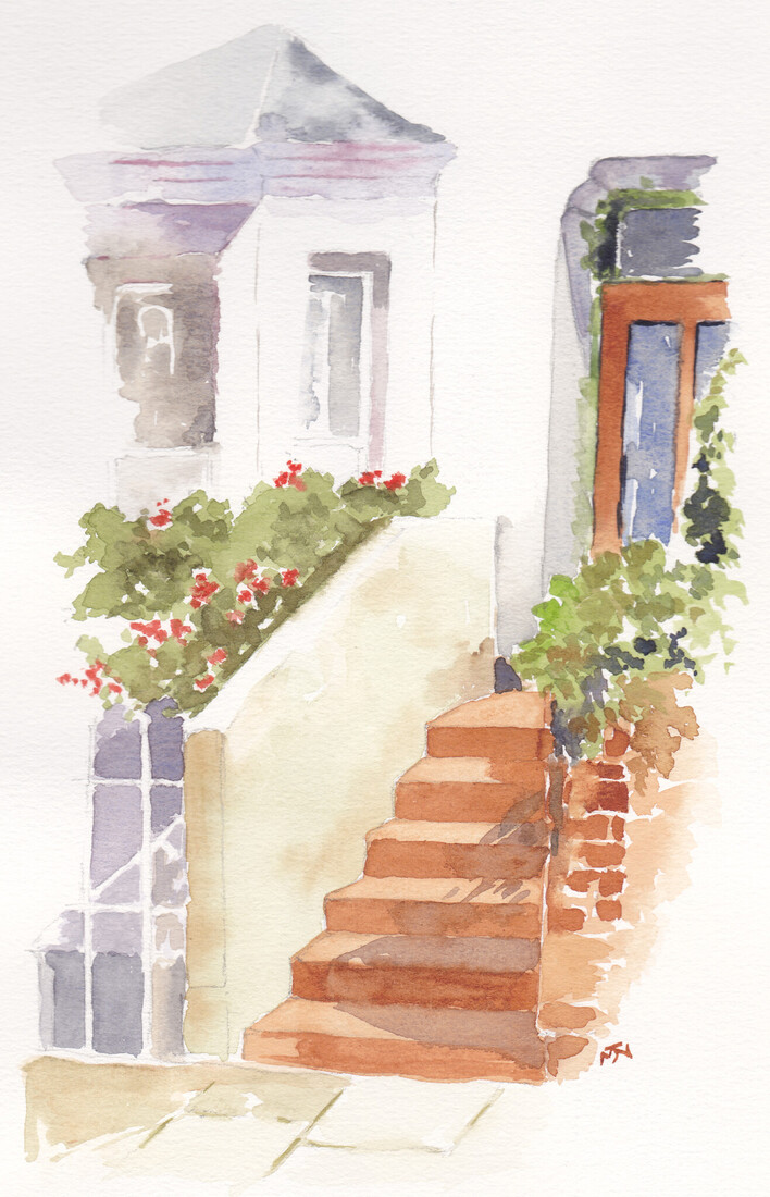 Steps up to the door