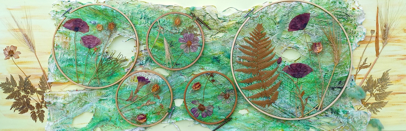 3 D met gedroogde bloemen