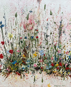 In deze groep laat ik verschillende benaderingen van het thema bloemen zien. Van realistisch tot abstract. Alle schilderijen komen voor uit de fantasie en ontstaan ter plekke zonder gebruik te maken van voorbeelden