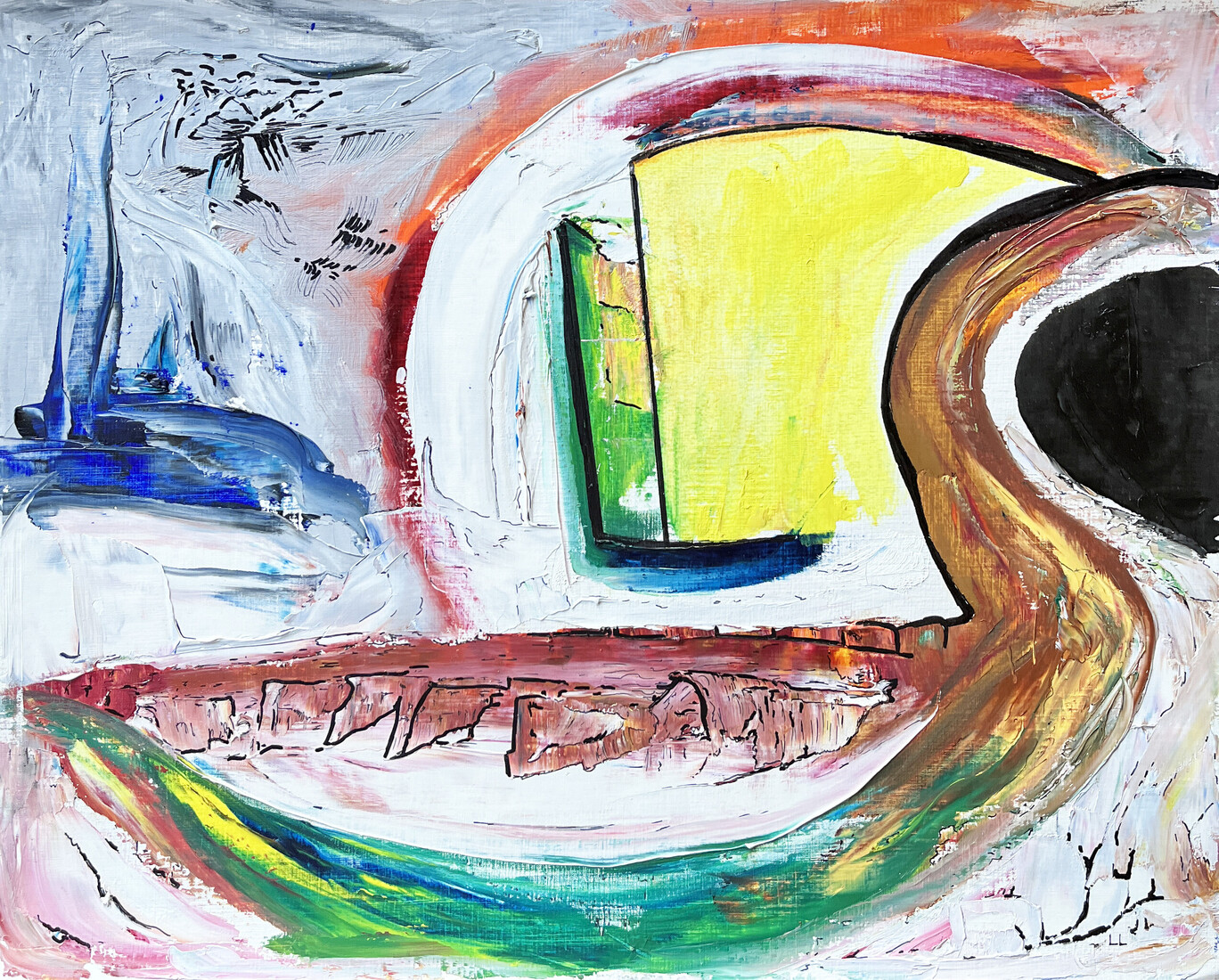 Schip in de branding