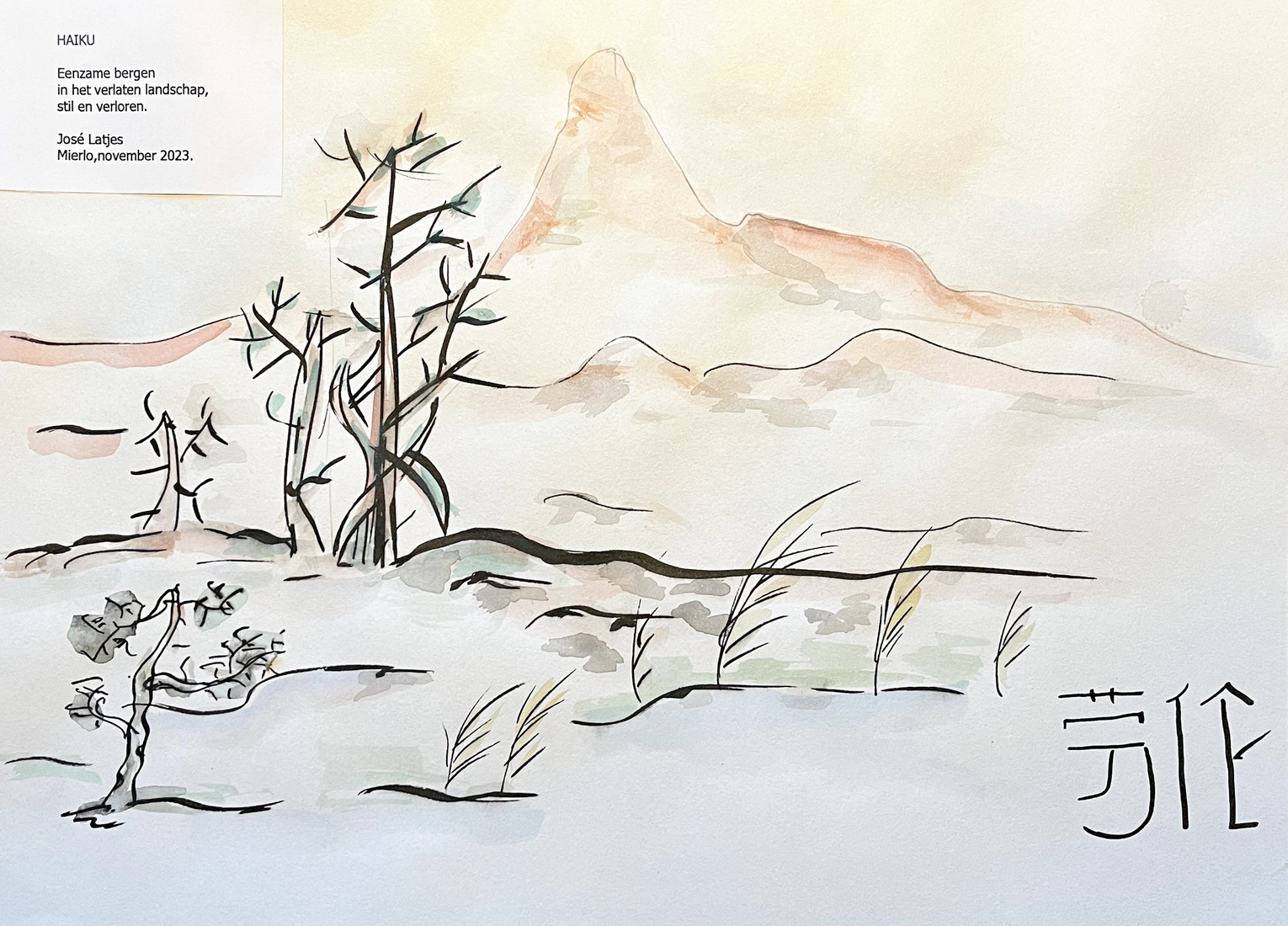 HAIKU  Shan shui - bergen en wateren Drauwing