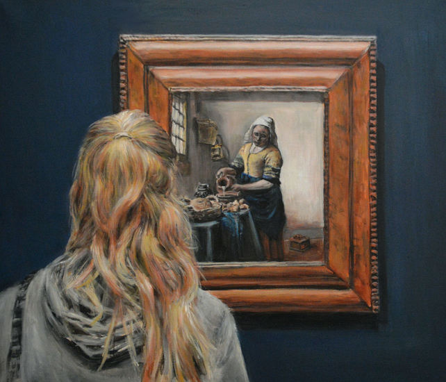 Watching Vermeer (milkmaid)