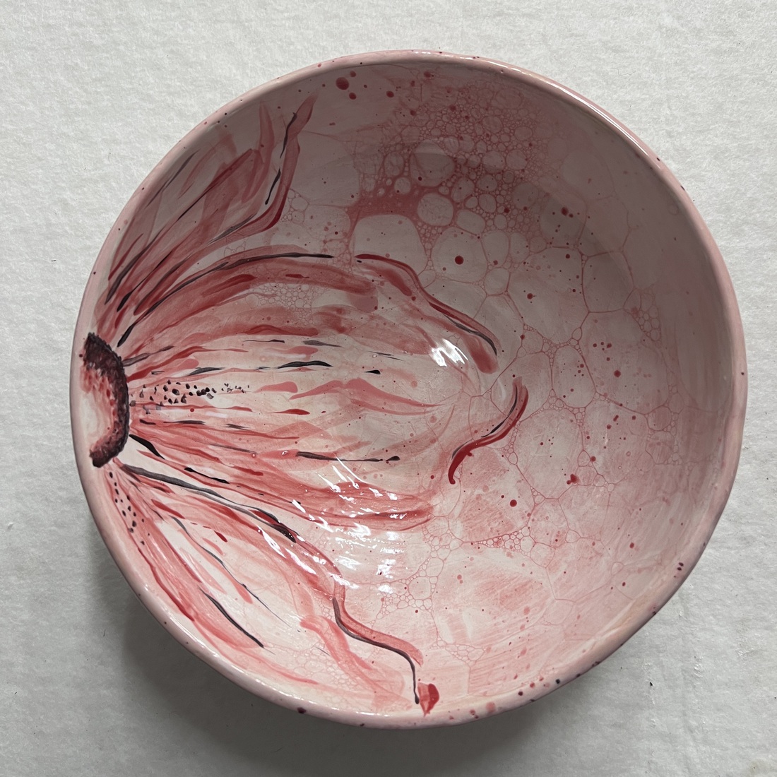 Slaschaal flower in red