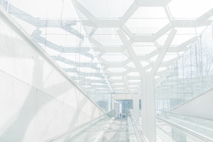 De serie 'Soft Geometrics' bestaat uit 5 high-key foto's met zachte, witte tinten die de strakke geometrische lijnen en vormen van moderne architectuur en hergebruikte gebouwen in de Nederlandse steden Amsterdam, Eindhoven, Den Haag en Utrecht laten zien. De zachte, warme bewerking contrasteert met de werkelijke koude en harde uitstraling van de gevels en maakt daarmee de architectuur toegankelijker en aantrekkelijker voor bezoekers, aansluitend bij de functies van deze gebouwen.