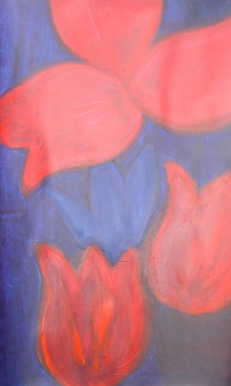 Bloemen experimenteel rood-blauw