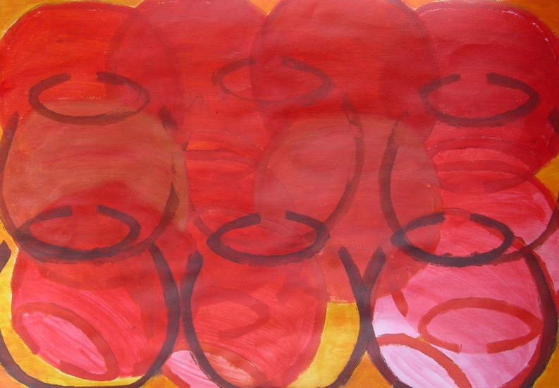 Schat in Aarden Vaten - rood oranje