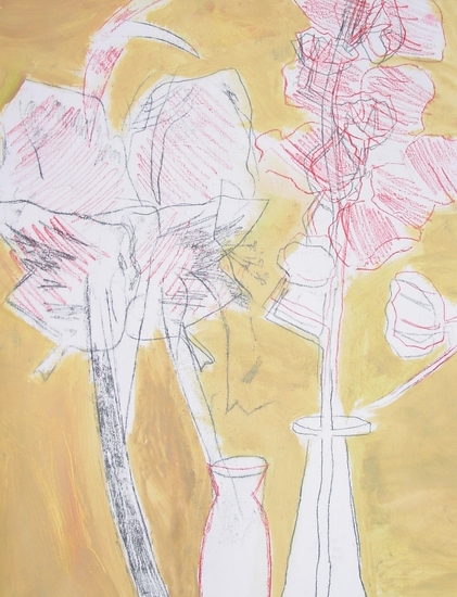 Bloemencompositie bruin