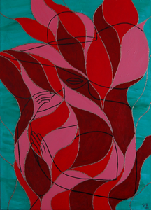 Geometrisch abstract met een afbeelding erin verwerkt