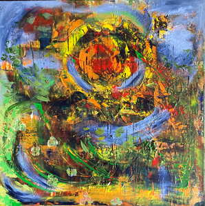 Natuur, bloemen, bomen abstract en realistisch in acryl.