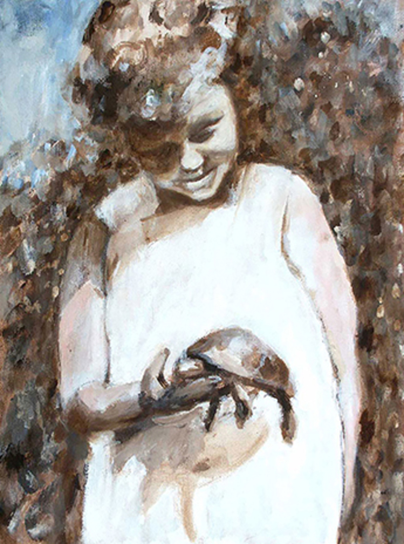 mijn moeder met schildpad