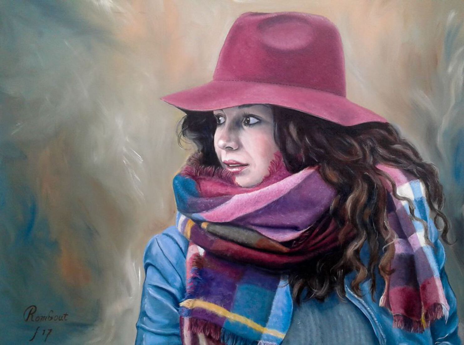 Jonge vrouw met rode hoed