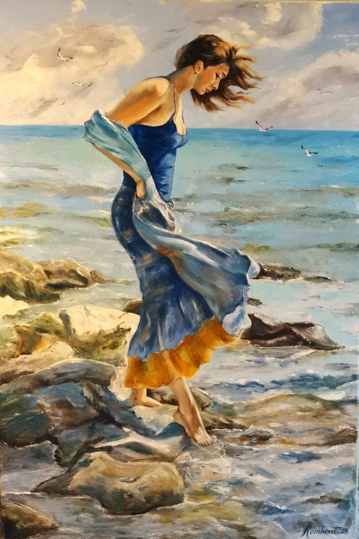 Zomers strandgezicht