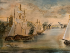 Three sites in Rotterdam. On exposition in Restaurant de Tuin, Kralingseplas, Rotterdam