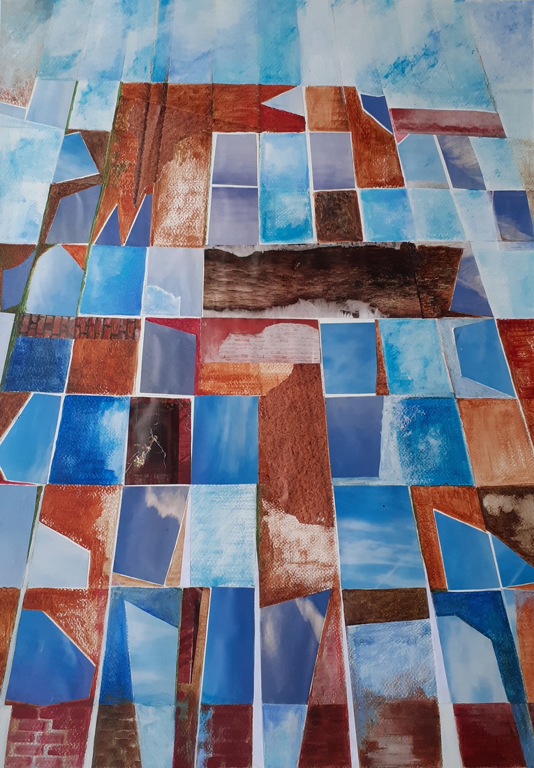 mozaïek van gebroken glas