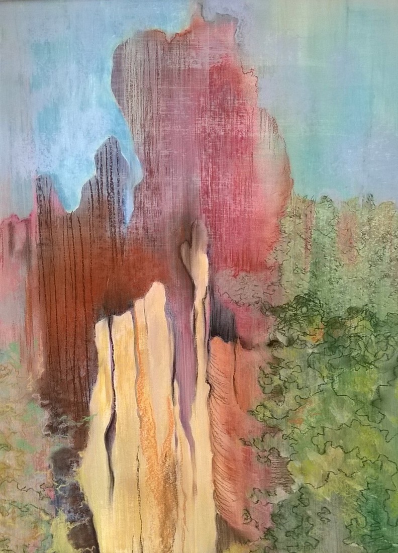 rotslandschap met gevelde boom