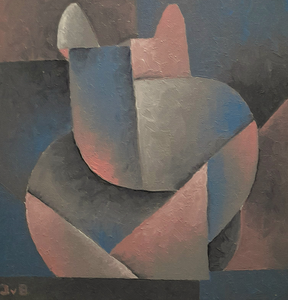 Abstract/Geometrisch werk; met de kat als inspiratiebron. 