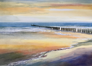 Schilderijen van de zee in aquarel, acryl of olieverf