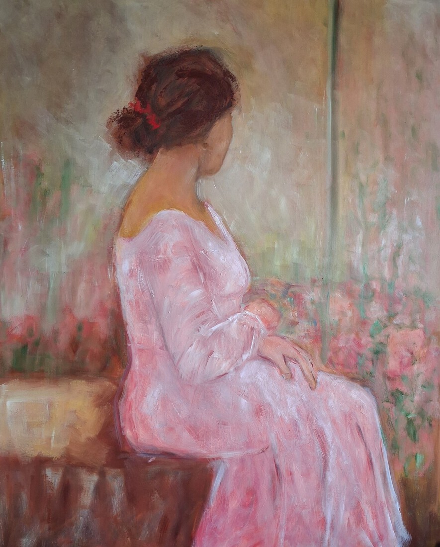 Uitzicht op haar tuin