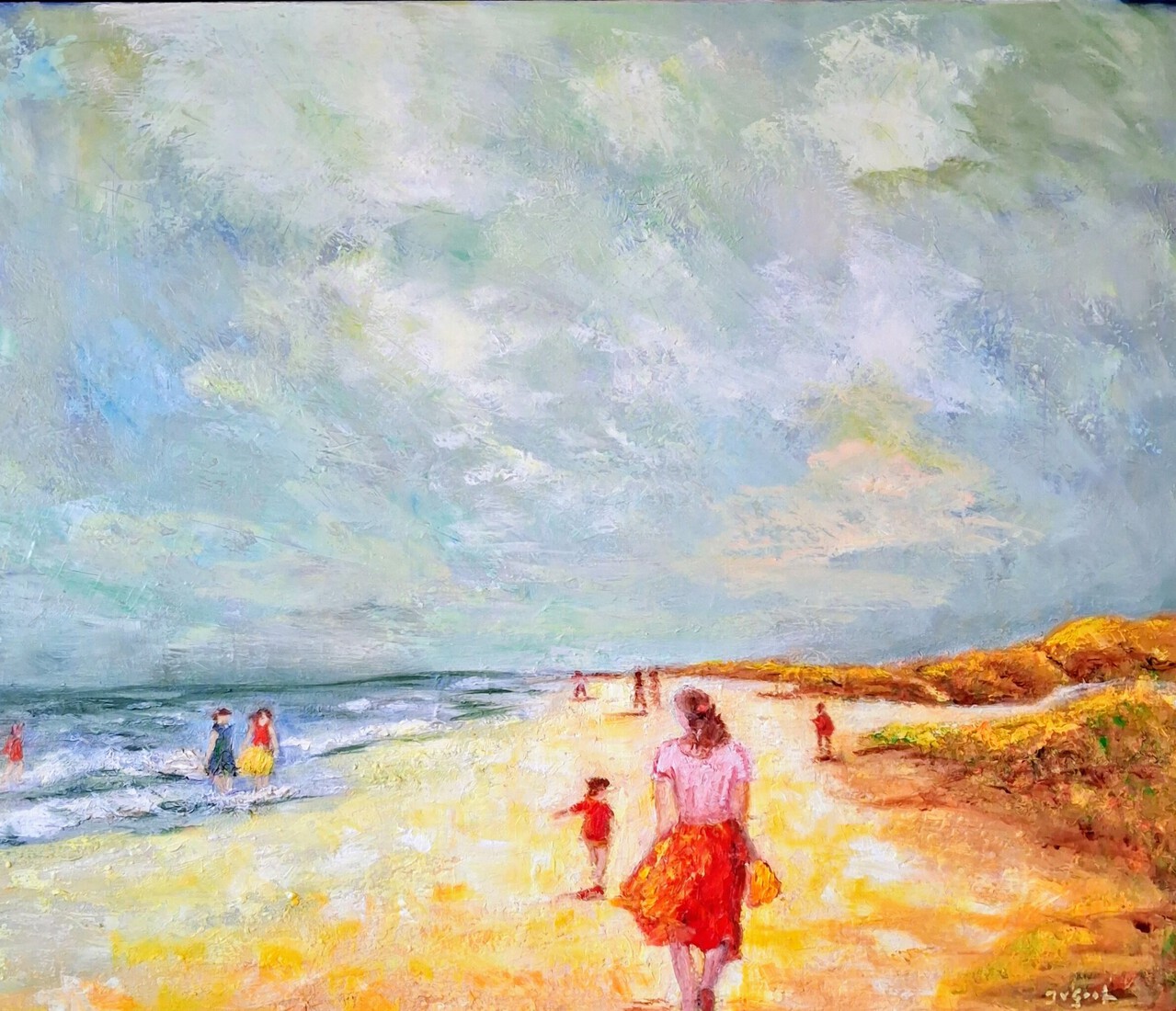 Een warme dag aan zee.