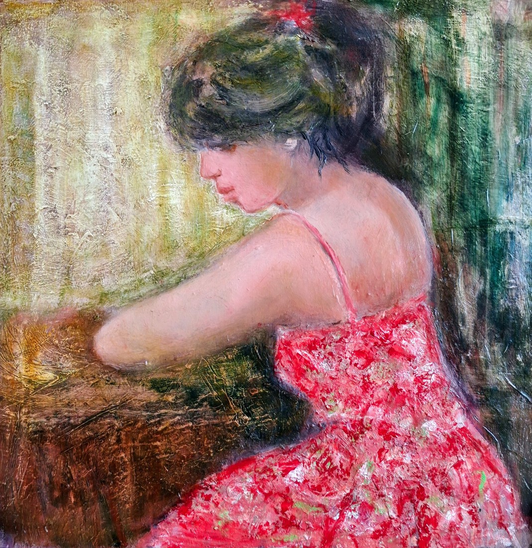 Vrouw aan tafel