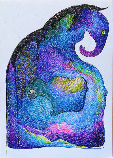 oliepaard met schaap in de buik