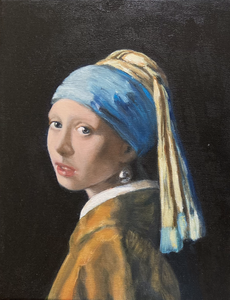 Diverse portretten in pastel, acryl en olieverf