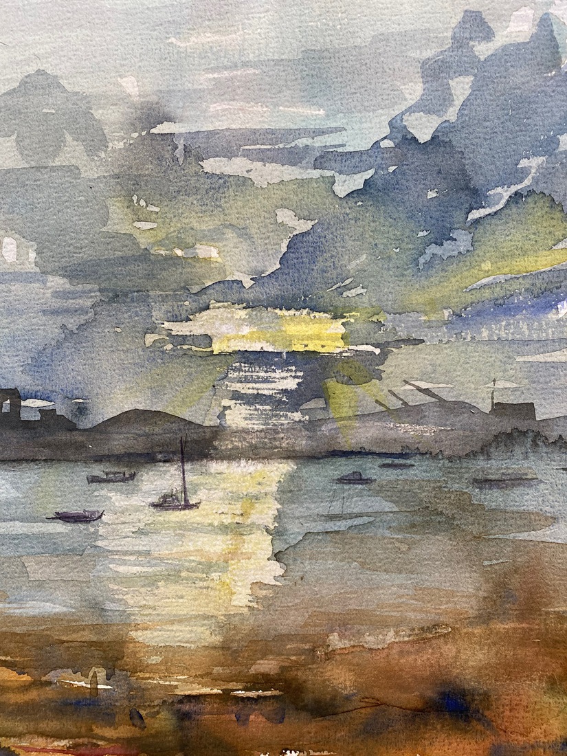 Suffolk monding river Deben bij avond