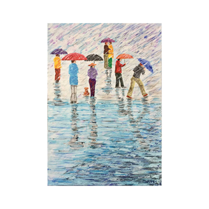 Schilderijen gemaakt met acryl verf en fineer techniek