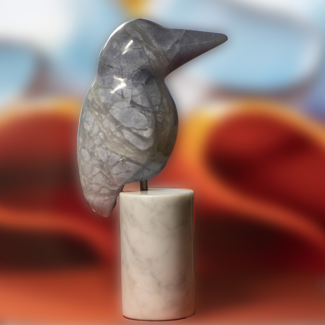 ijsvogeltje van blauwe albast (3)