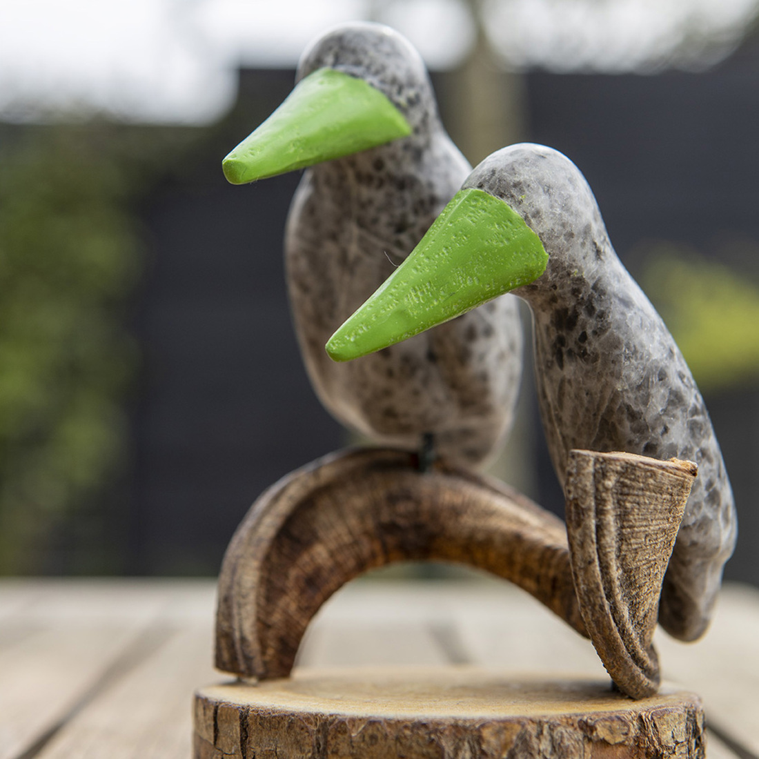 Setje ijsvogeltjes van Afrikaans speksteen (2)