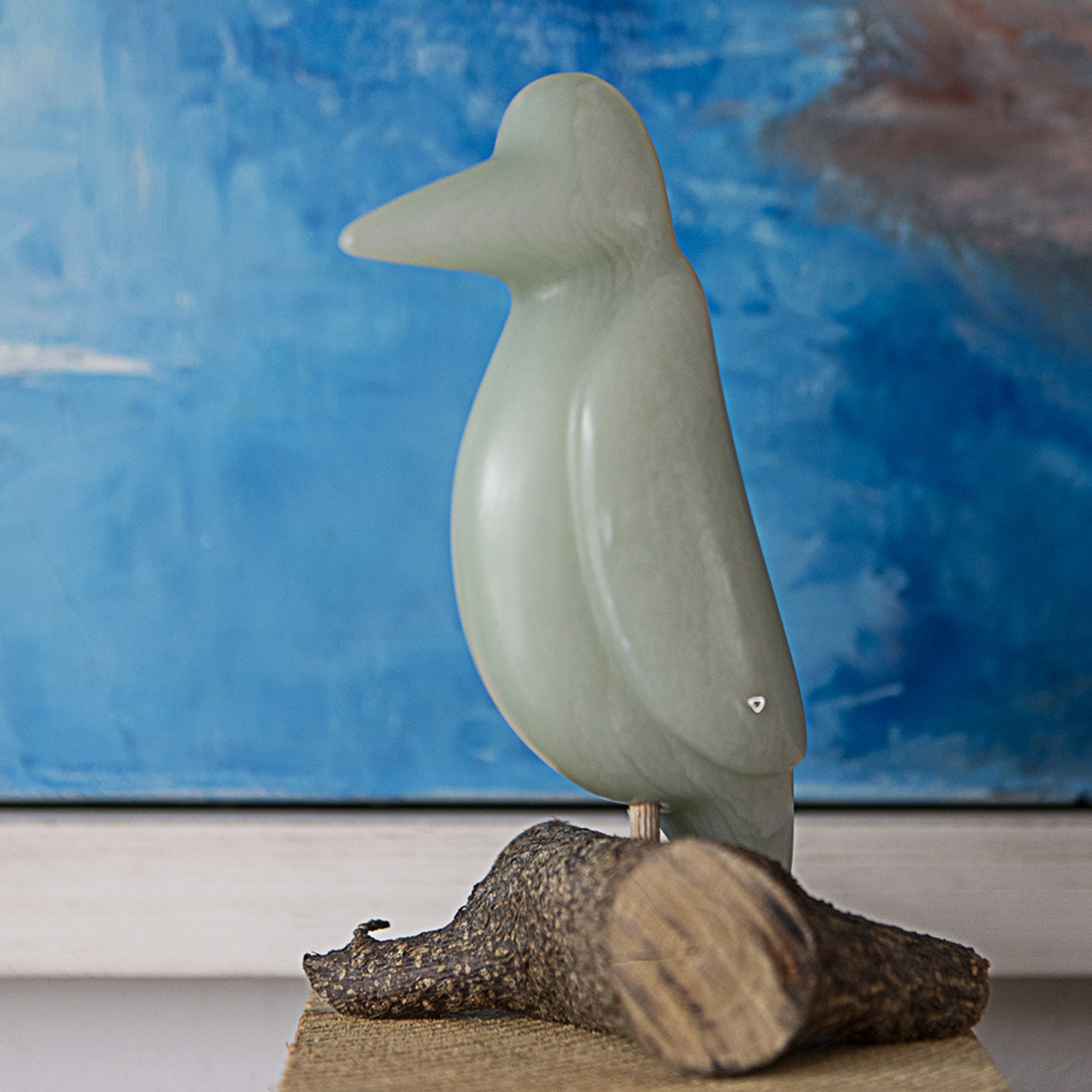 ijsvogeltje van groen speksteen (3) 