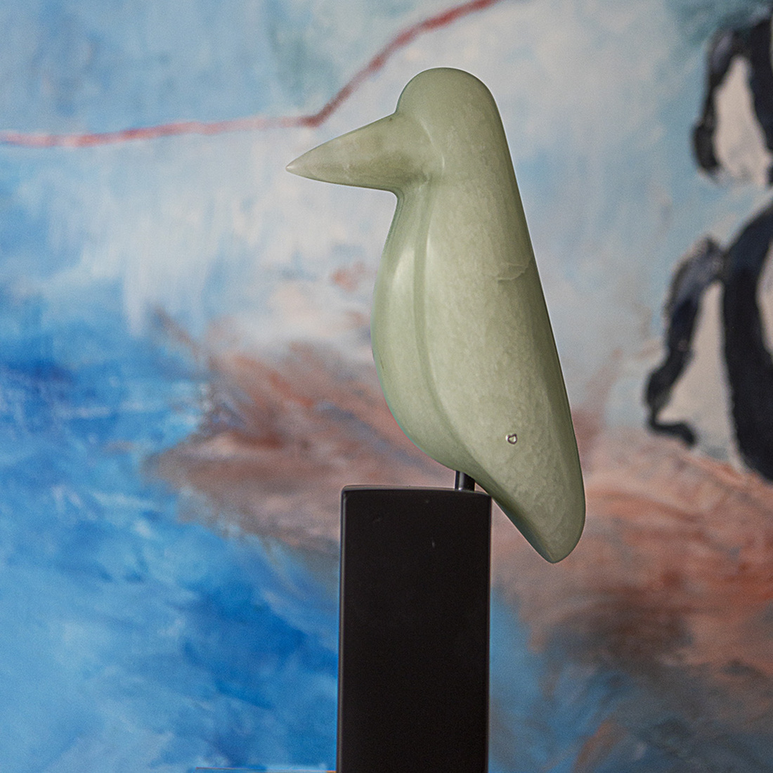 ijsvogeltje van groen Indisch speksteen (4)