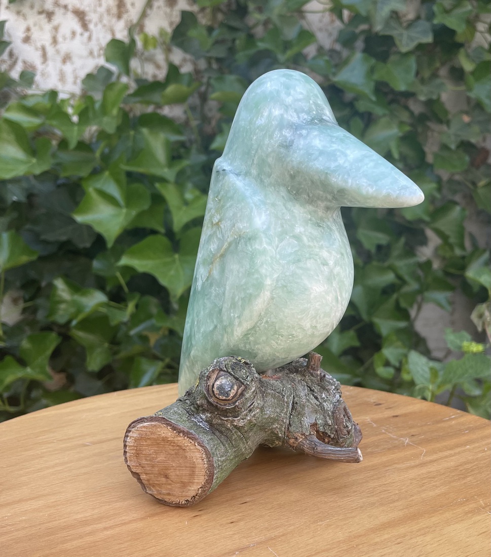 ijsvogeltje uit India speksteen ( 3) 