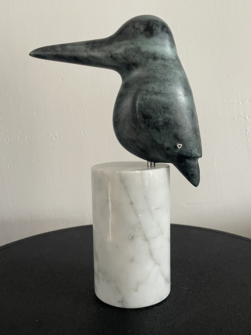 ijsvogeltje van Braziliaans speksteen 