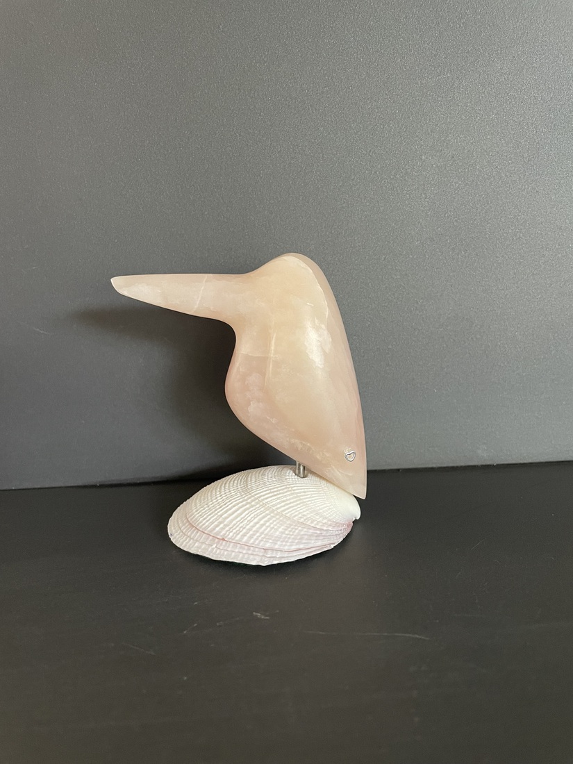 ijsvogeltje van Chinees roze speksteen (5)