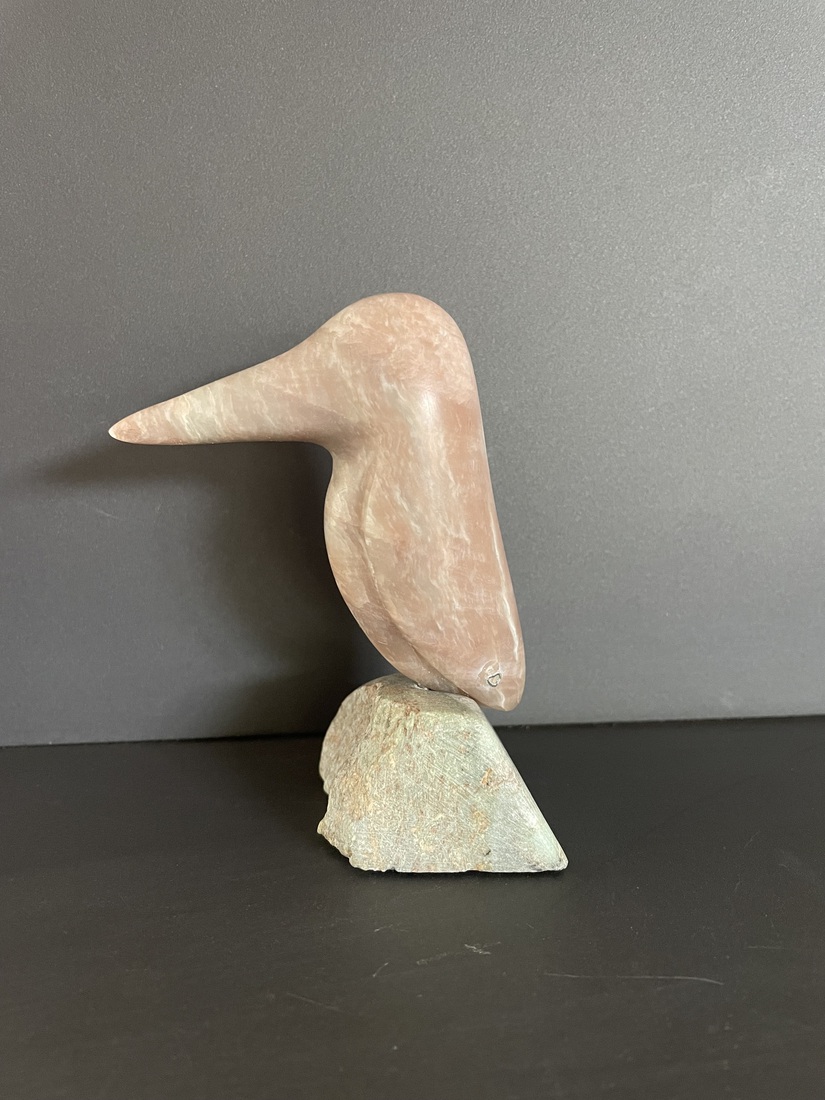 ijsvogeltje van Indisch speksteen 