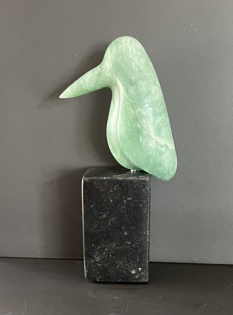 ijsvogeltje van turquoise speksteen 